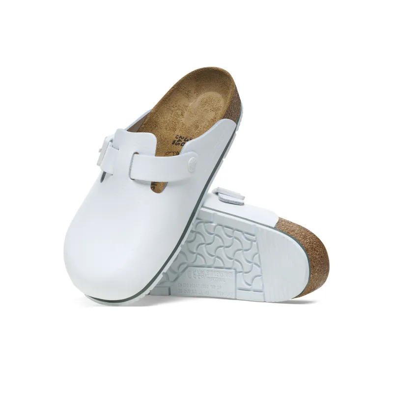 Birkenstock Boston Series Abrasion Resistant Slip Resistant Closed Toe Slippers Unisex White Narrow-5