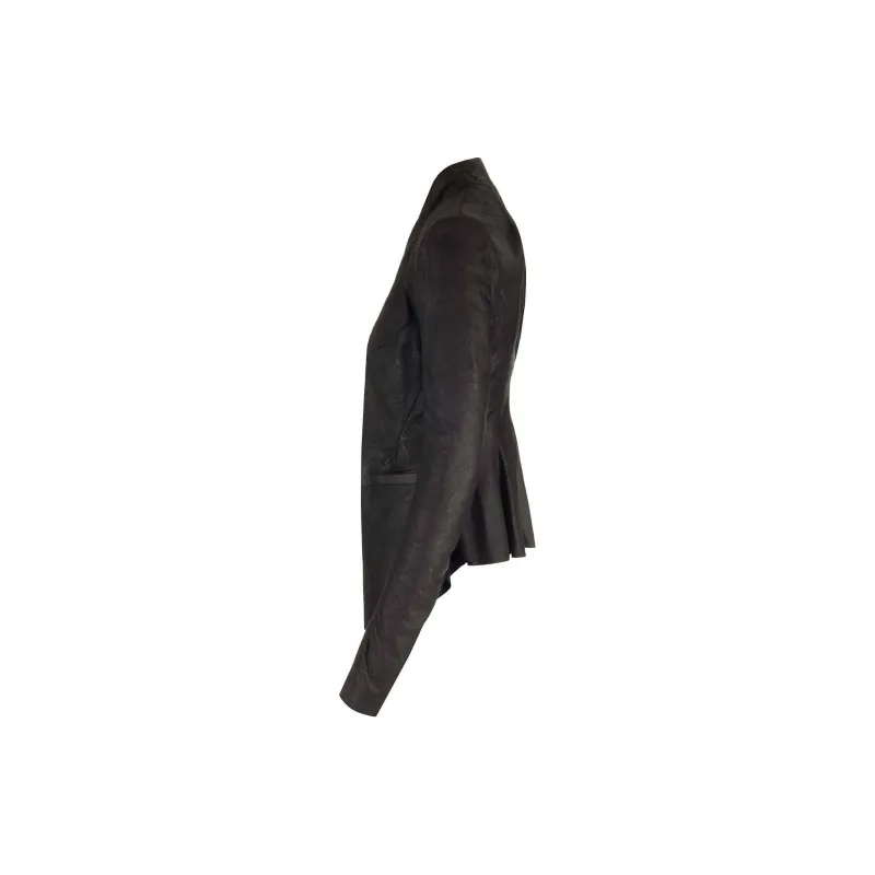 RICK OWENS Cracked Effect Wrapped Jacket-2