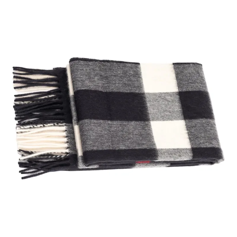 Burberry Cashmere Knit Scarves Unisex Gray-3