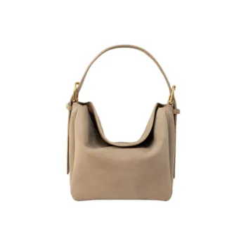 APEDE MOD Top Grain Cow Leather Cream Square Bag Pillow Bag Handbag Shoulder Bag Regular Women's Cream Apricot Suede
