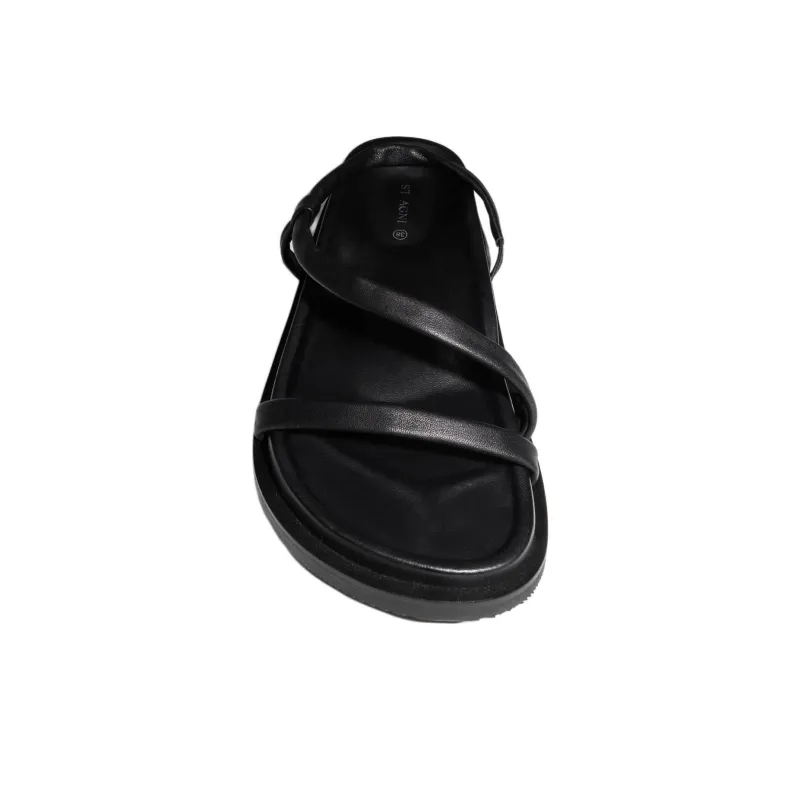 ST. AGNI Twist Strap Sandals Women's Black-3