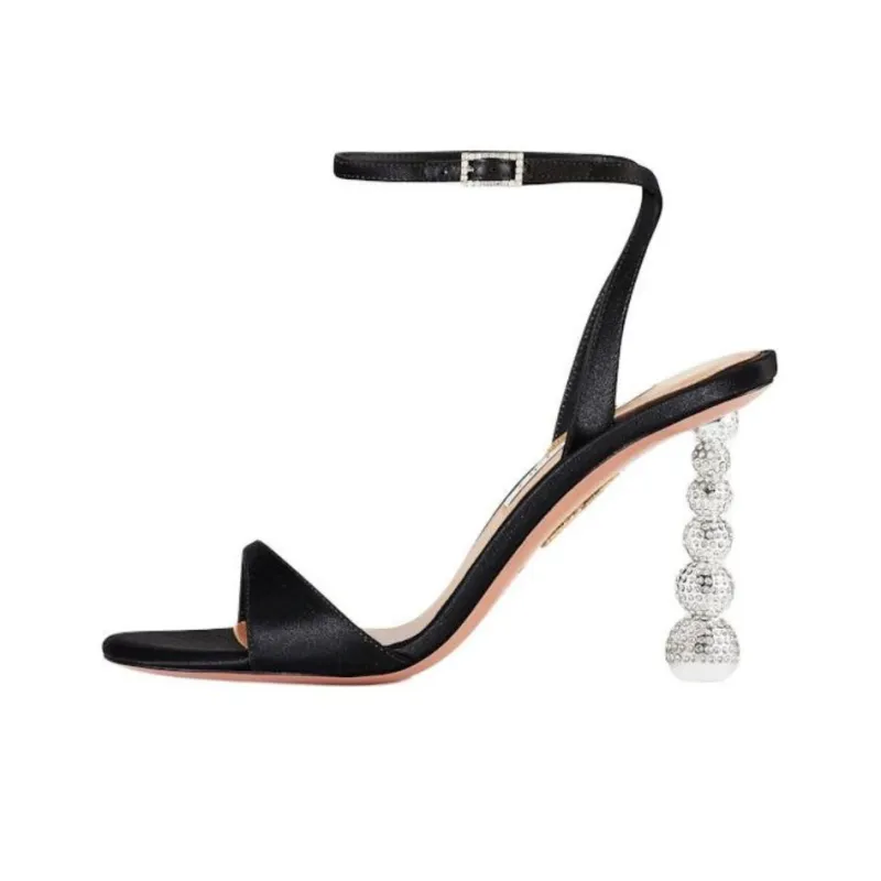 AQUAZZURA Yes Baby Strap Sandals 9.5cm Women's Black-0