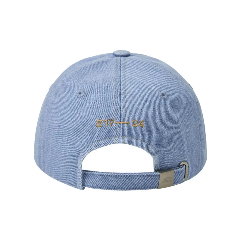 Emis Cotton Baseball Caps Unisex Light Blue Denim/Brown-2