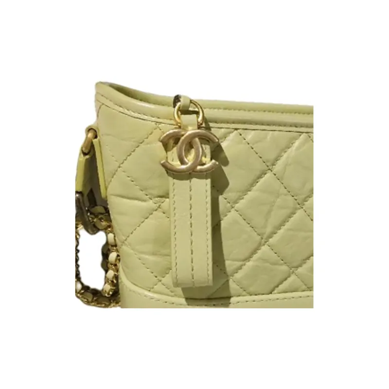 CHANEL Gabrielle Calfskin Hobo Bag, Handbag, Shoulder Bag, Crossbody Bag Trumpets Women's Green-1