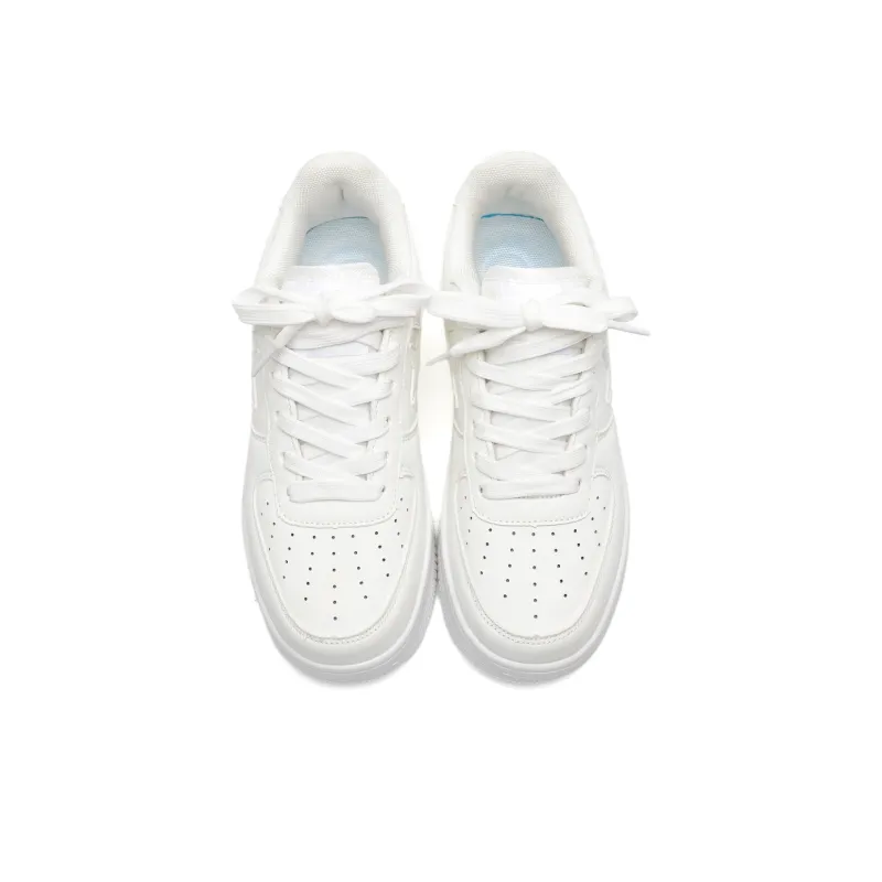 OAOQ Small White Shoes Wear resistant And Lightweight Low Top Skateboard Shoes Unisex White Box-3