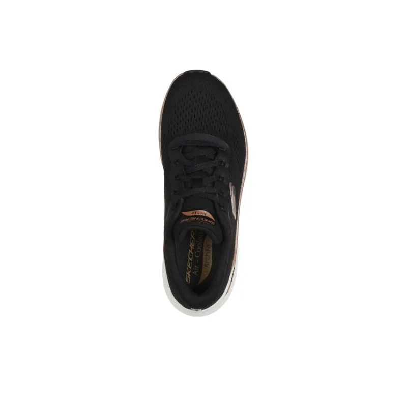 Skechers ARCH FIT 2.0 Anti Slip Wear Resistant Low Top Casual Running Shoes Women's Black Gold-3