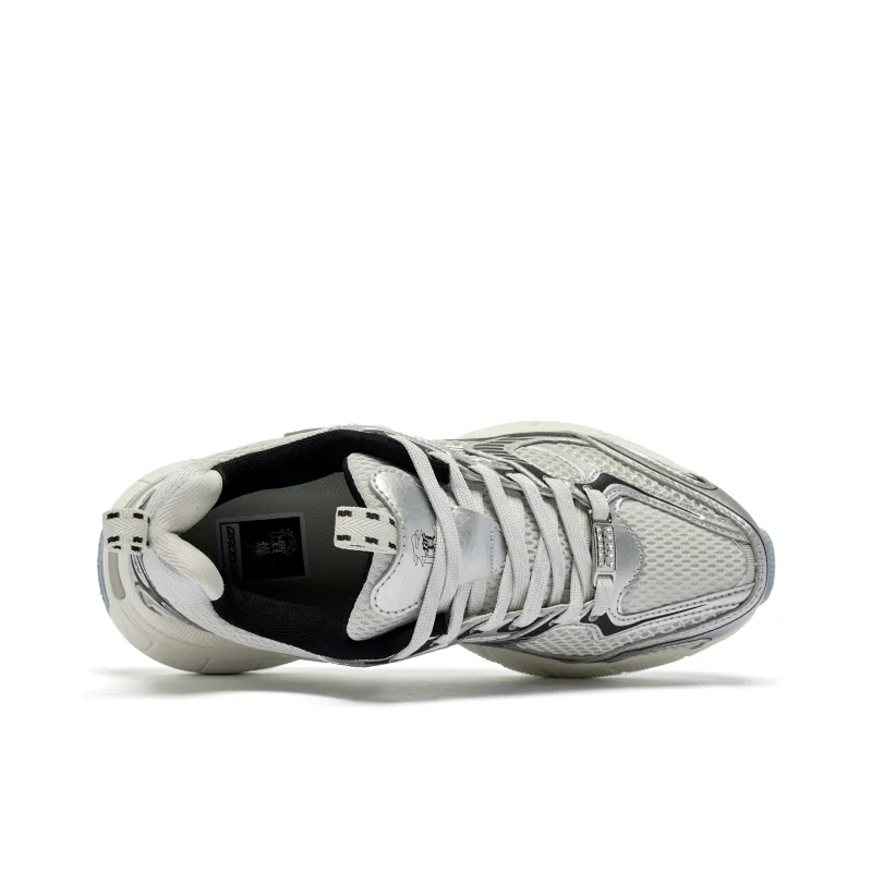 QIAODAN Kaiyuan 2K Cushioning Coverage Rebound Slip Resistant Low Top Casual Shoes Women's Silver Black-3