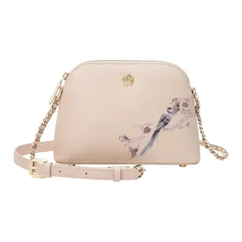 Ancient Yi Xi Cow Leather Minimalist Style Niche Chain Shoulder Bag, Crossbody Bag Women's Light Cherry Blossom Pink