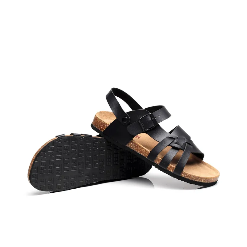 Golofi Double Layered Cork Slippers Roman Sandals Men's-3
