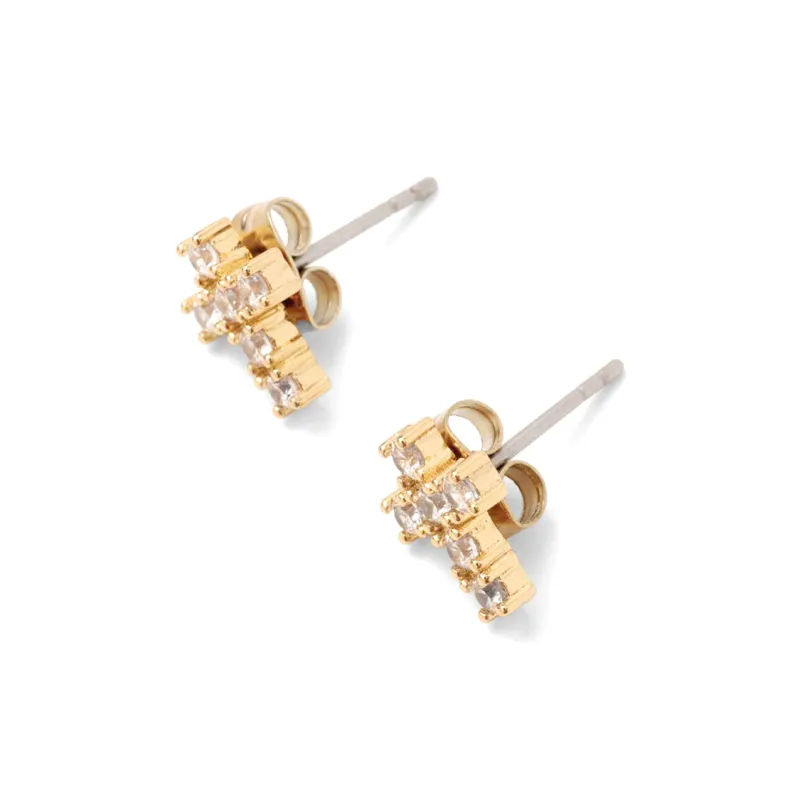 CHIARA FERRAGNI Zircon, Rhinestones, 18K Gold Plating Italian Luxury Earrings, Advanced Earrings Unisex Gold-2