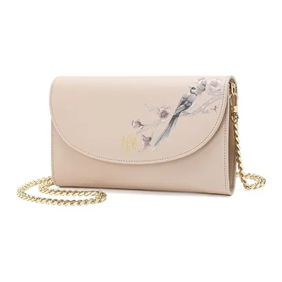 Ancient Yi Xi Cow Leather Cheongsam Shoulder Bag, Crossbody Bag Women's Light Cherry Blossom Pink-1