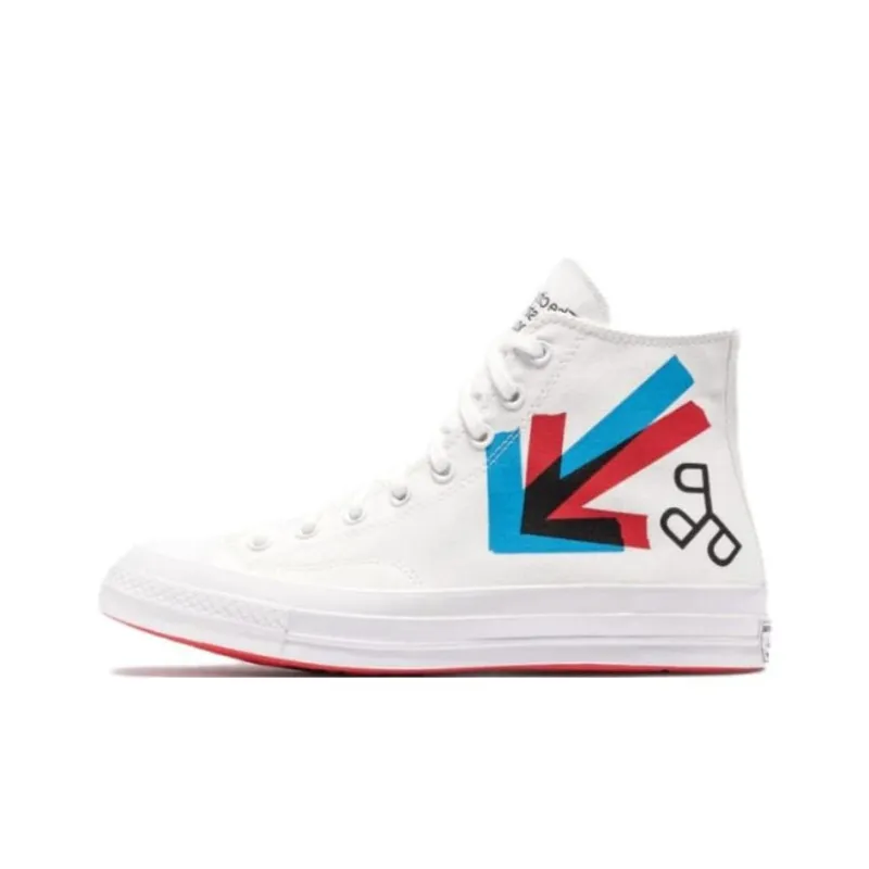 Patta X Experimental Jetset x Converse Chuck 70 Anti-Slip Wear-Resistant High-Top Canvas Shoes Women's White-0
