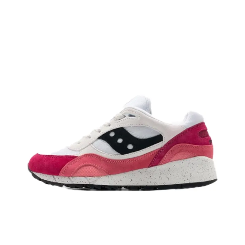 Saucony Shadow 6000 Cushioned Anti-Slip And Wear-Resistant Lightweight Low-Top Shoes Unisex White Pink-0