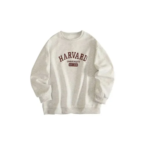 HUINIAN Sweatshirts Women's White Gray Fleece-Lined