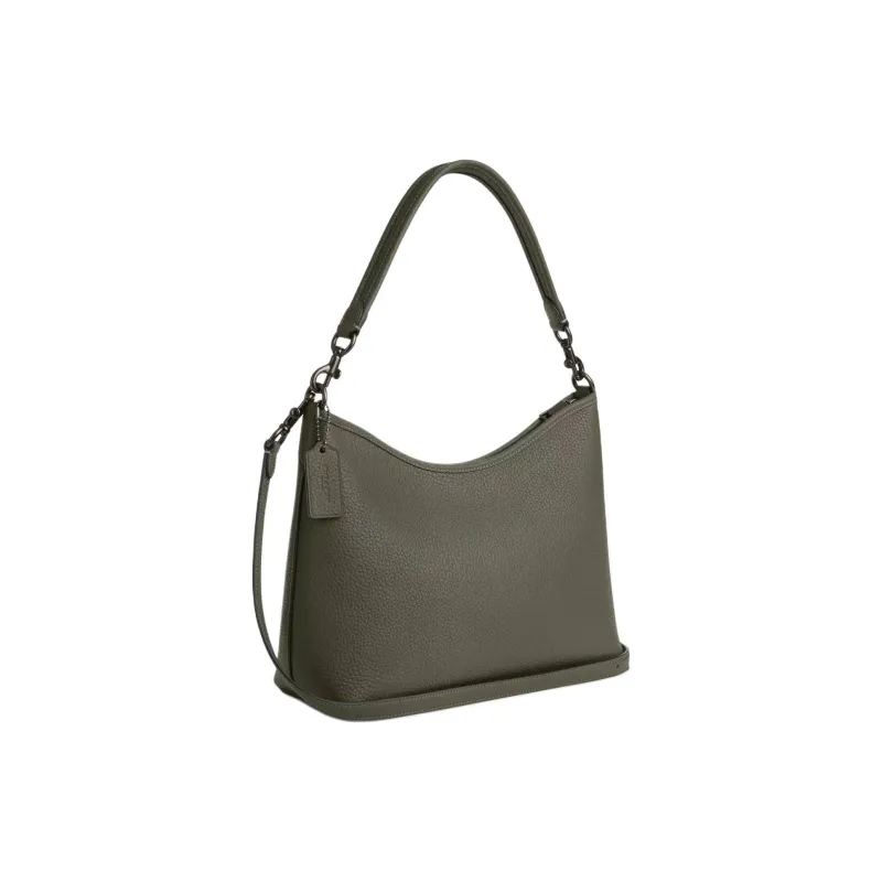 COACH Pebbled Leather Portable Crossbody Bag, Shoulder Bag Women's Green-1