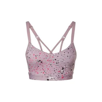 Reebok Lux Multi-Colored Speckle Strappy Bra Bra Women's Light Purple