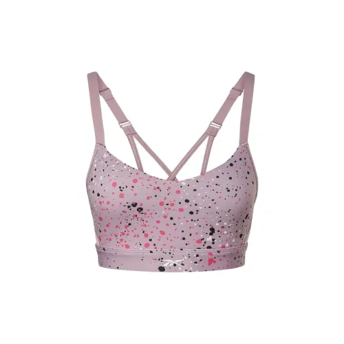 Reebok Lux Multi-Colored Speckle Strappy Bra Bra Women's Light Purple