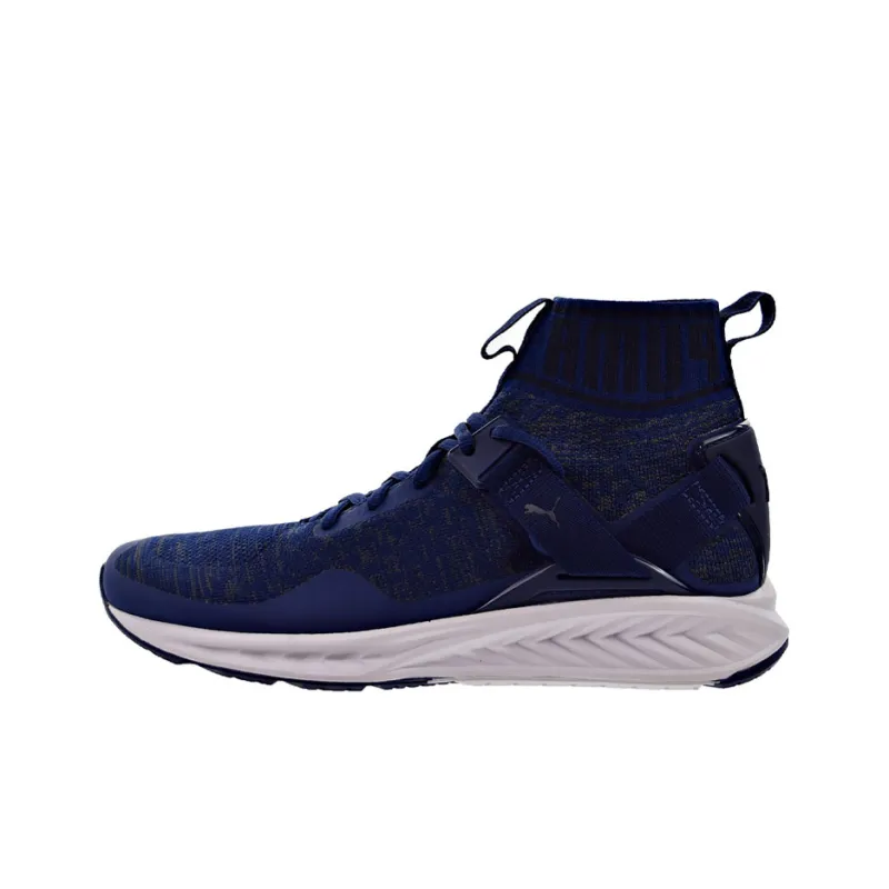 PUMA Ignite Evoknit EvoKNIT Cushioning Coverage High-Top Casual Shoes Men's Blue-0