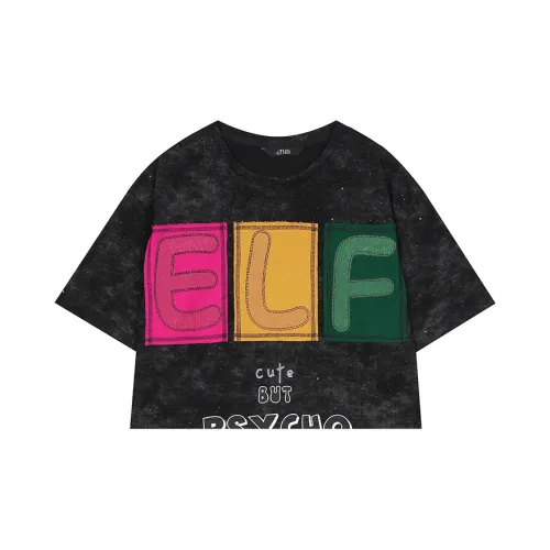 ELF SACK T-Shirts Women's Vintage Washed Black