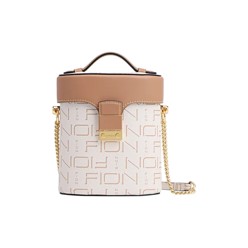 FION Artificial Leather With Synthetic Leather Shoulder Bag Crossbody Bag Handbags Small Size Women's Coffee/Tea-0