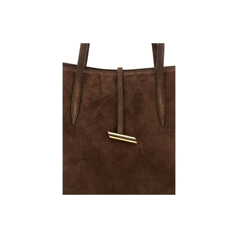 Little Liffner Cow Suede Tote Bag Shopping Bag Handbag Shoulder Bag Women's Brown-4