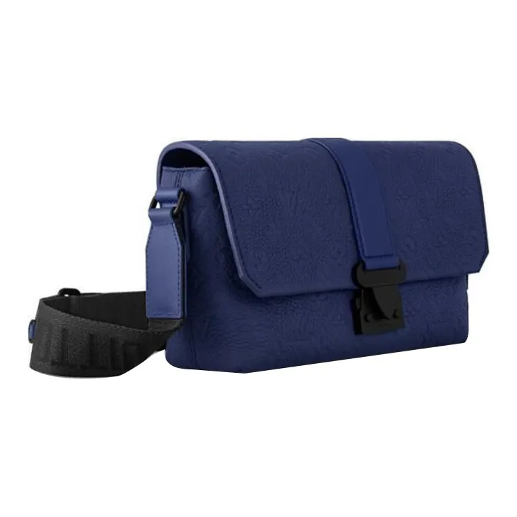 LOUIS VUITTON S-CAPE Embossed Cow Leather Shoulder Bag Crossbody Bag Men's Marine Blue-1
