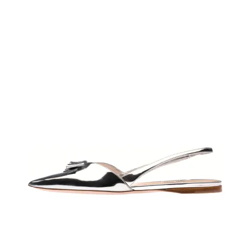 miu Shoes miu Shoes Casual Single Shoes Women's Silver White