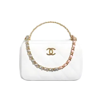 CHANEL Cow Leather Camera Bag, Chain Bag, One Shoulder Handbag, Crossbody Bag Women's White
