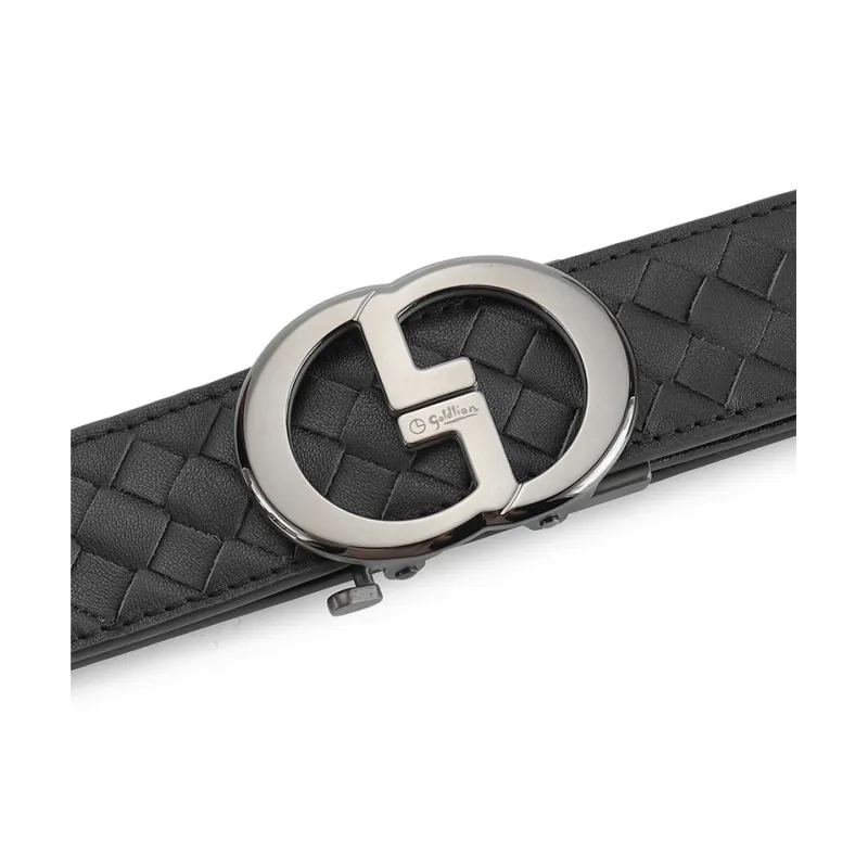 GOLDLION Suit Trouser Belt Woven Cow Leather Leather Belts Men's Width 3.4CM-1