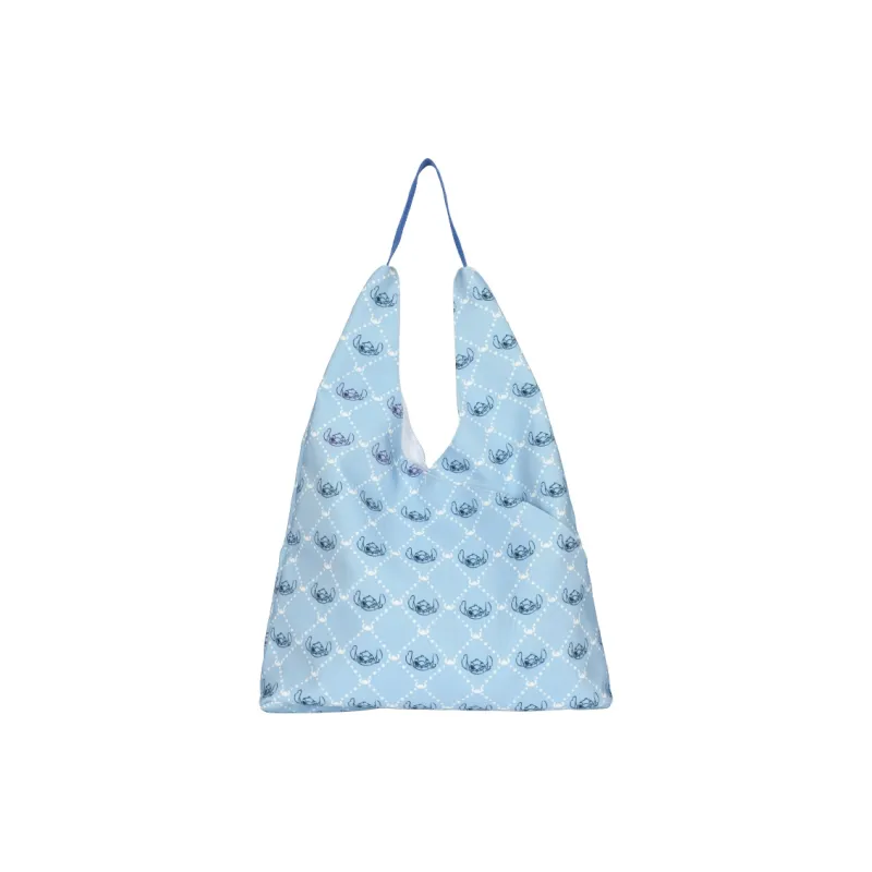 Disney Stitch Series Canvas One Shoulder Handbag Regular Unisex Light Blue-2