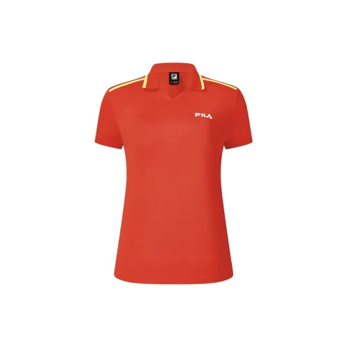 FILA Polo Shirts Women's National Flag Red Standard Color