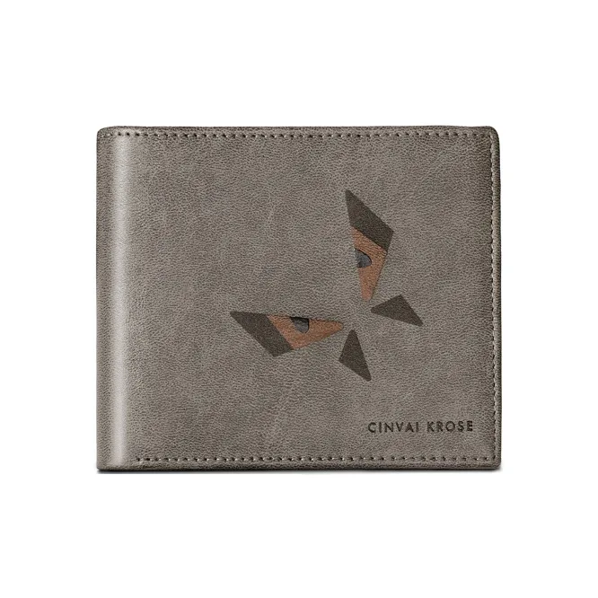 Simvay Clos Synthetic Leather Wallet Card Holder Clutch Document Wallet Ticket Clip Men's Gray-1