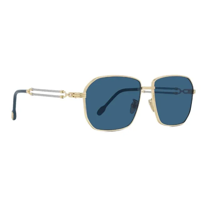 FRED Metal Irregular Shape Sunglasses Men's Gold-2