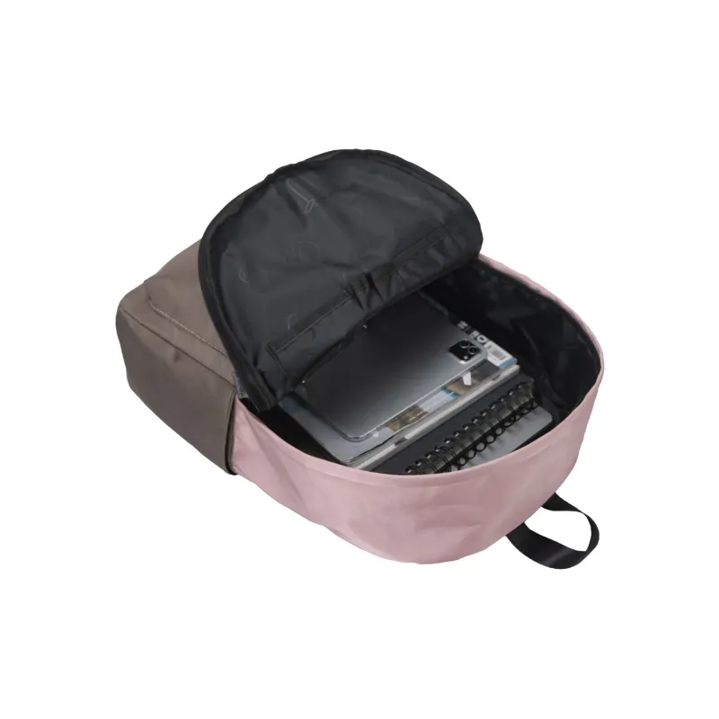 TURN UP Polyester Backpack Regular Unisex Pink Brown-3