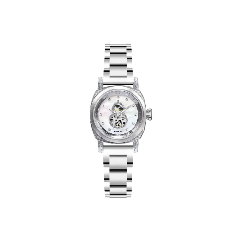 ORCO Automatic Mechanical Movement Watch Women's Watch White Dial-8