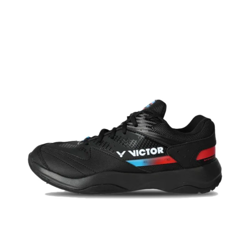 VICTOR Durable Breathable Low Top Badminton Shoes Unisex Black-0