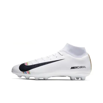 Nike Mercurial Superfly 6 HG Rubber Short Studs Anti-Slip Wear-Resistant Soccer Shoes Men's White