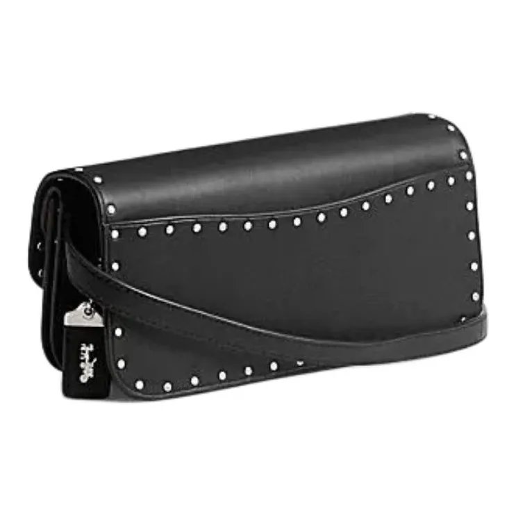 COACH IDOL Cow Leather Handbag, Shoulder Bag, Crossbody Bag Medium Size Women's Black-1
