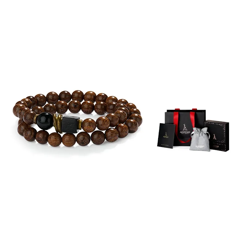 AGOVSKI Golden Sandalwood Bracelets Unisex-7