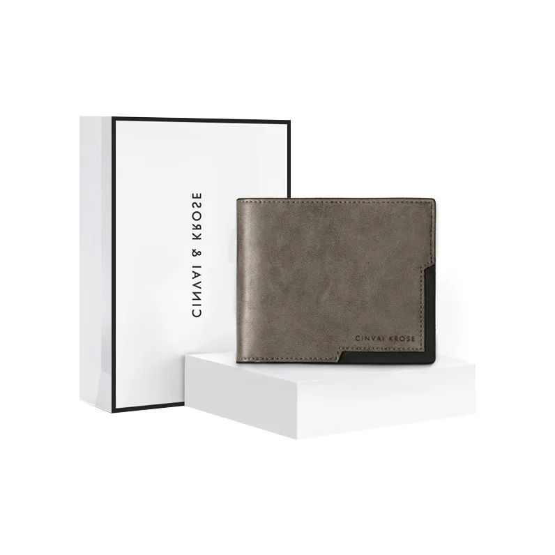 Simvay Clos Synthetic Leather Coin Purse ID Clutch Card Clip Holder Regular Men's Gray-0
