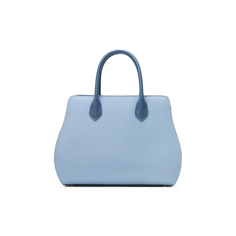 Ancient Yi Xi Cow Leather Niche Elegance One Shoulder Mom Bag Cheongsam Crossbody Handbag Women's Sunny Mountain Blue-2