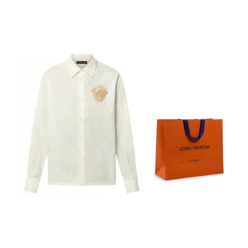 LOUIS VUITTON Monogram Printed Long Sleeved Cotton Shirt-1