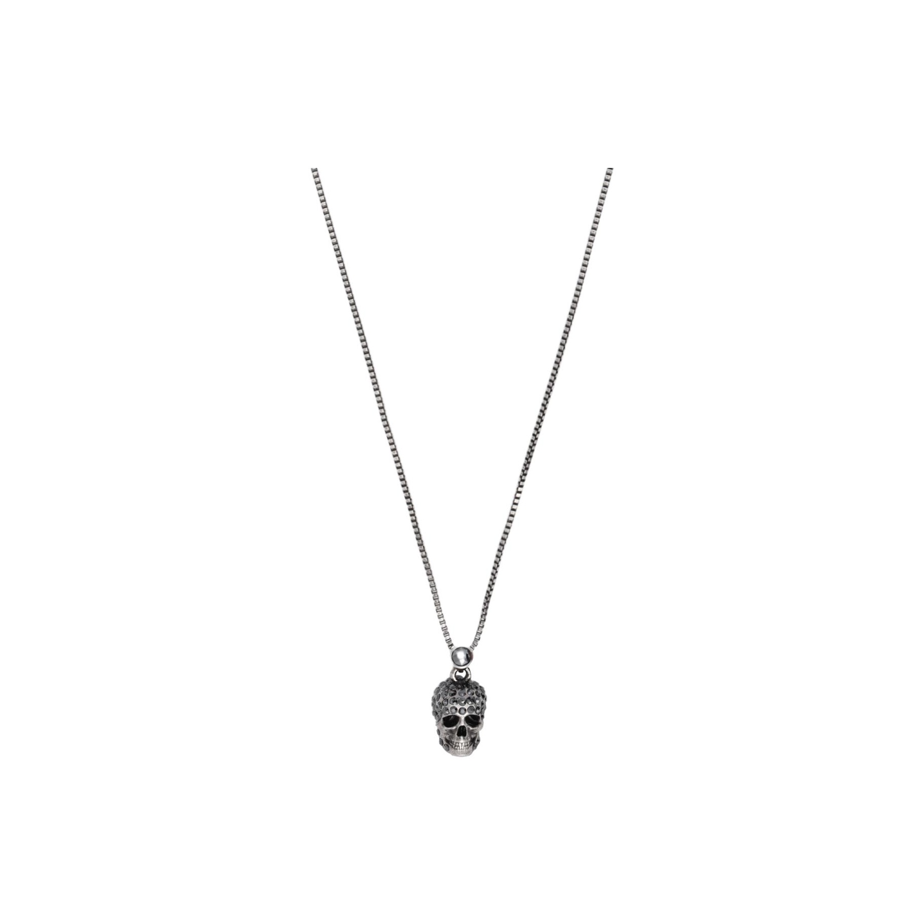 Alexander McQueen Pave Skull Pendant Necklace - POIZON