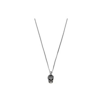 Alexander McQueen Pave Skull Pendant Necklace