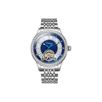 Dulunwe Automatic Mechanical Movement Stainless Steel Watchband Watch Men's Watches Gold Dial