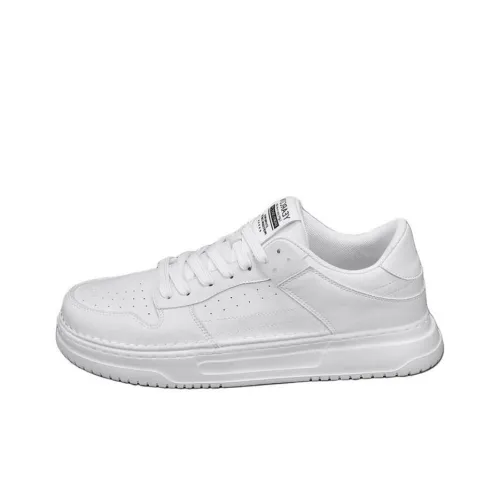 YEARCON Skateboard Shoes Men Low-Top Pure And Clean White