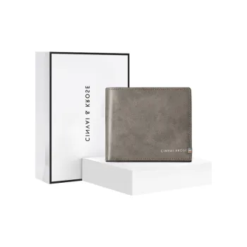 Simvay Clos Synthetic Leather Coin Purse Handheld ID Holder Money Clip Card Holder Regular Men's Gray