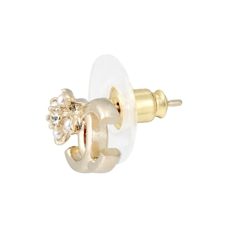 CHANEL Metal Stud Earrings Women's Gold-2