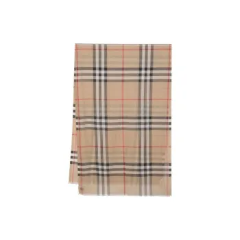 Burberry Wool Knit Scarves Unisex Beige