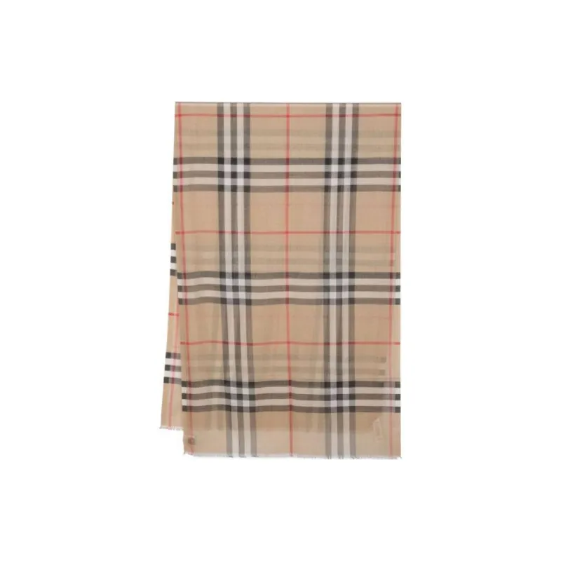 Burberry Wool Knit Scarves Unisex Beige-0
